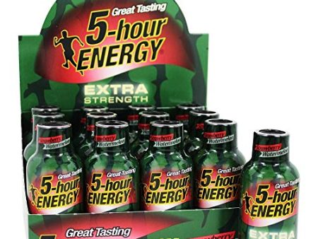 5-hour ENERGY Shot, Extra Strength, Strawberry Watermelon, 1.93 Ounce, 12 Pack Online Sale