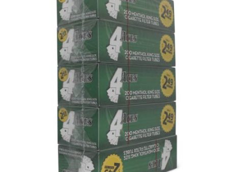 4 Aces Menthol King Size RYO Cigarette Tubes 200 Count Per Box (Pack of 5) Fashion