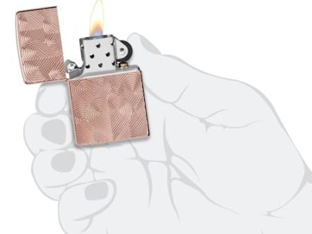 Zippo Romantic Hearts Armor High Polish Rose Gold Pocket Lighter For Discount