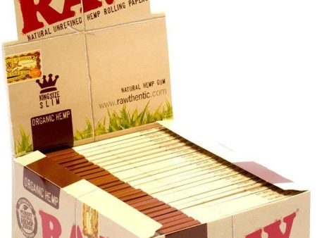 Raw King Size Slim Organic Hemp Rolling Papers 10 Packs For Discount