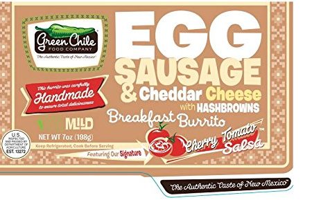 Green Chile Food Company, Frozen Breakfast Burrito, Egg Sausage Hashbrown Cheddar, 7 oz., (12 count) Online now