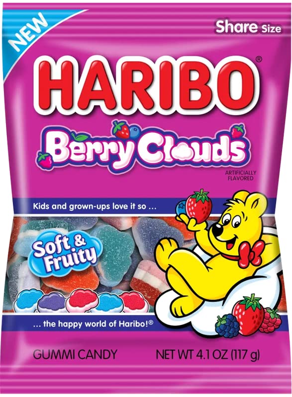 HARIBO NEW Berry Cloud Gummi Candy, 4.1 Ounce (Pack of 12) Online now