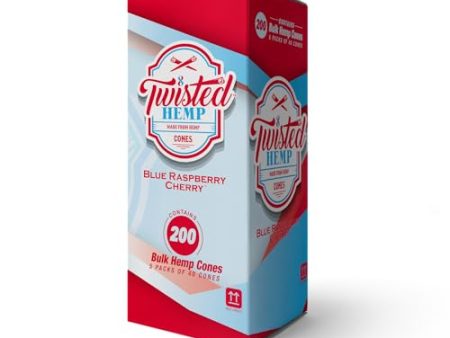 Twisted Hemp Bulk Pre-Rolled Cones  Box of 200 Cones (Blue Raspberry Cherry) Hot on Sale