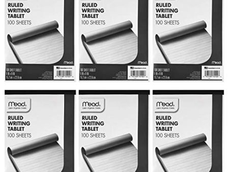 Mead Ruled Writing Tablet, 100-Sheets, 6  x 9  (Pack of 6) For Cheap