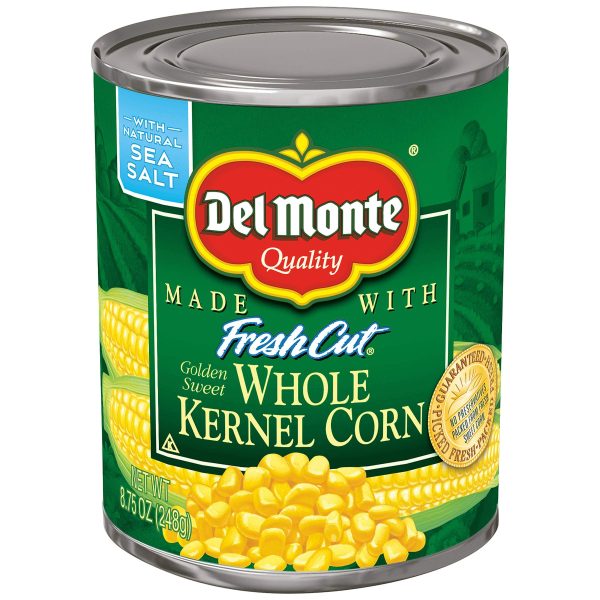 Del Monte Golden Sweet Whole Kernel Corn, Premium Quality, 8.75 oz Cans - Fresh Taste, No Preservatives - (Pack of 12) Discount