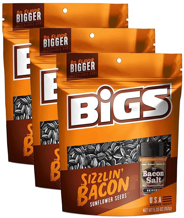 BIGS Bacon Salt Sizzlin  Bacon Sunflower Seeds, 5.35-Ounce Bag For Discount