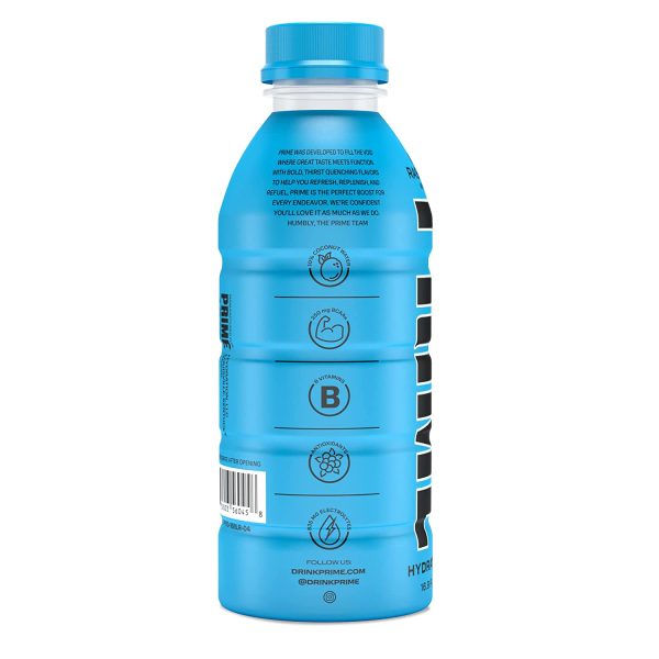 Prime Hydration with BCAA Blend for Muscle Recovery Blue Raspberry (12 Drinks, 16 Fl Oz. Each) Online now