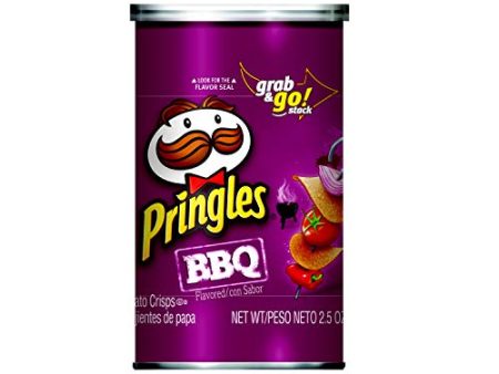 Pringles Potato Crisps Chips, BBQ Flavored, Grab and Go, 2.5 oz Can For Cheap