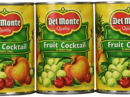 Del Monte Canned Fruit Cocktail in Heavy Syrup, 15.25 oz - Rich Blend of Seasonal Fruits, Ready to Serve - (Pack of 12) Online Sale