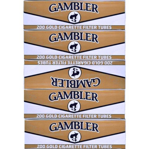 Gambler Light King Size Cigarette Tubes 200 Count Per Box (Pack of 5) Fashion