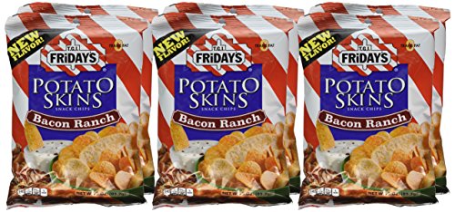 TGI Fridays Bacon Ranch Potato Skin Chips, 3 oz Bags - Crispy, Savory Snack - Perfect for Parties or Snacking - (Pack of 6) on Sale