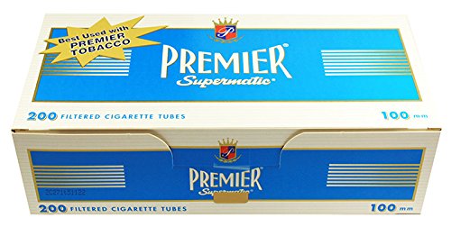 Premier Supermatic Blue (Light) 100mm Cigarette Tubes 200 Count Per Box Sale