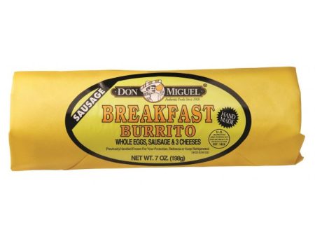 Don Miguel Egg Cheese and Sausage Burrito, 7 Ounce 12 per case. Hot on Sale