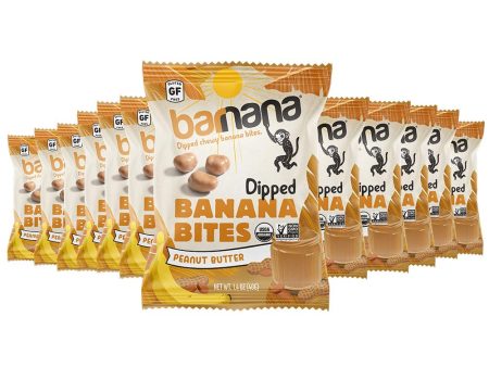 Barnana Organic Peanut Butter Dipped Chewy Banana Bites, 1.4 Ounce Bag (Pack of 12) For Cheap