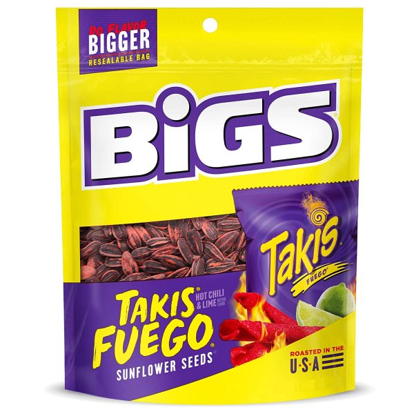 BIGS Takis Fuego Sunflower Seeds, Hot Chili Lime Flavor 5.35 oz Bag Hot on Sale