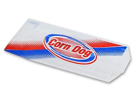 Corn Dog Bag, Greaseproof Paper, Stock Printed Design, Packed 1000 Bags Per Box Fashion