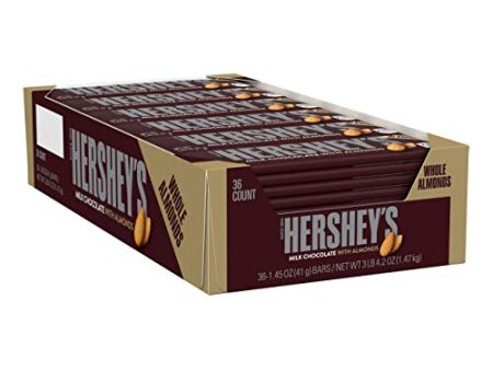 Hershey s Milk Chocolate with Almonds Candy Bars 1.45-Oz. Bars 36 Count Cheap