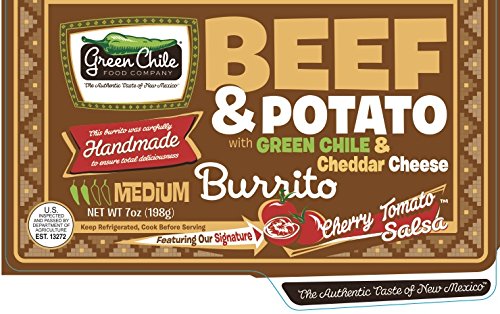 Green Chile Food Company, Beef with Potato Green Chile Cheddar Burrito, 7 oz, (12 count) Cheap