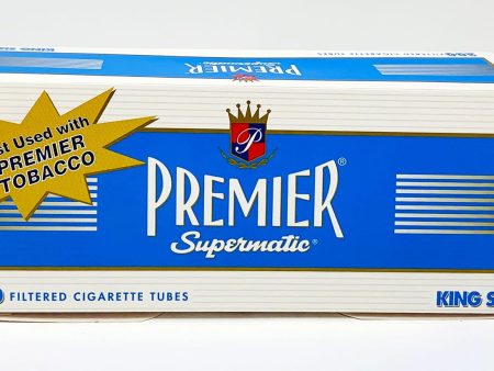 Premier Supermatic King Size Filtered Cigarette Tubes 200 Count Per Box Dark Blue Hot on Sale