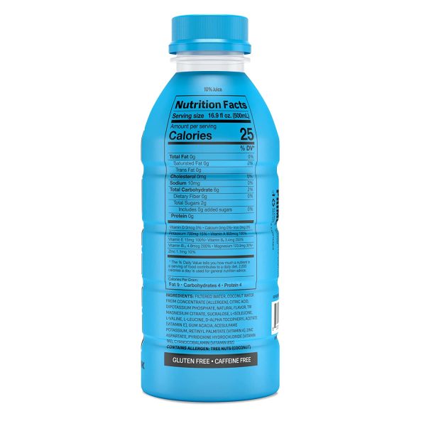 Prime Hydration with BCAA Blend for Muscle Recovery Blue Raspberry (12 Drinks, 16 Fl Oz. Each) Online now