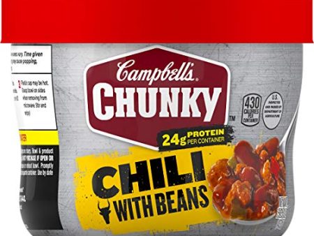 Campbell s Chunky Chili with Beans, 15.25 oz. Microwavable Bowl Supply