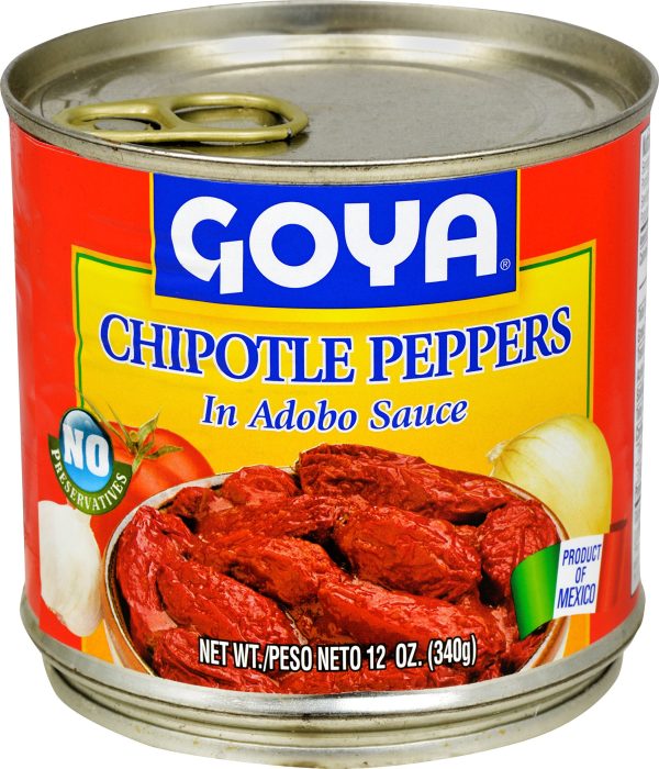 Goya Foods Chipotle Peppers in Adobo Sauce, 12 Ounce (Pack of 12) Online Sale