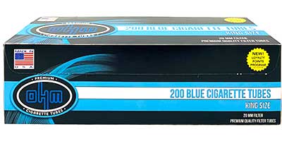 Ohm Blue King Size Cigarette Tubes 200 Count Per Box Online Sale