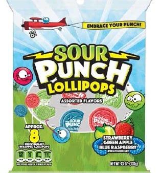 Sour Punch Lollipops 4.75 oz Bag (Pack of 12) Online Hot Sale