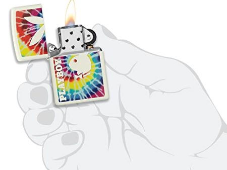 Zippo Playboy Tie-Dye Glow-in-the-Dark Pocket Lighter - Fun & Funky Design Hot on Sale