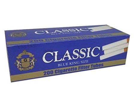 Global Classic King Size Cigarette Tubes Blue Light 200 Count Per Box Online Hot Sale