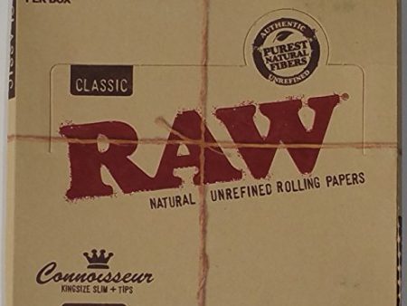 Raw King Size Connoisseur & Tips Natural Hemp 24pc For Cheap