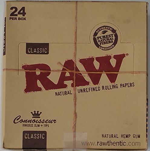 Raw King Size Connoisseur & Tips Natural Hemp 24pc For Cheap