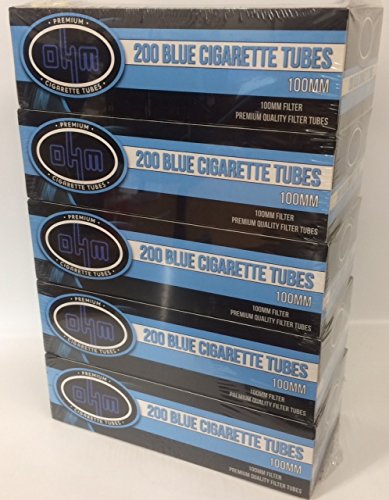 Ohm Blue 100mm Cigarette Tubes 200 Count Per Box Online now