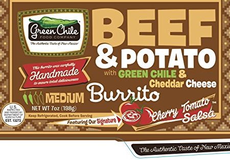 Green Chile Food Company, Beef with Potato Green Chile Cheddar Burrito, 7 oz, (12 count) Cheap