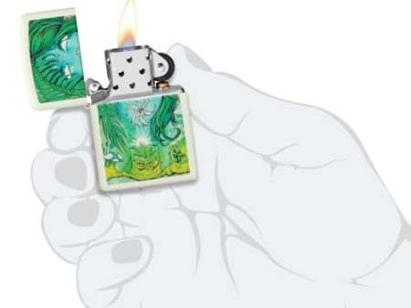 Zippo Sean Dietrich Glow in The Dark Matte Pocket Lighter - Surreal Imagery Online now