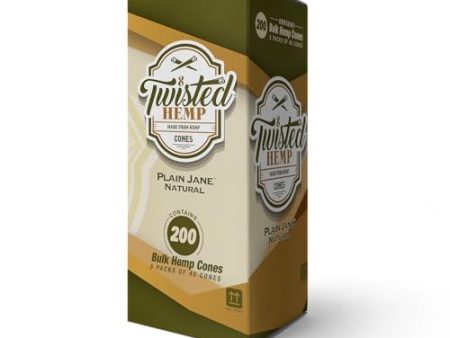 Twisted Hemp Bulk Pre-Rolled Cones  Box of 200 Cones (Plain Jane ) For Discount