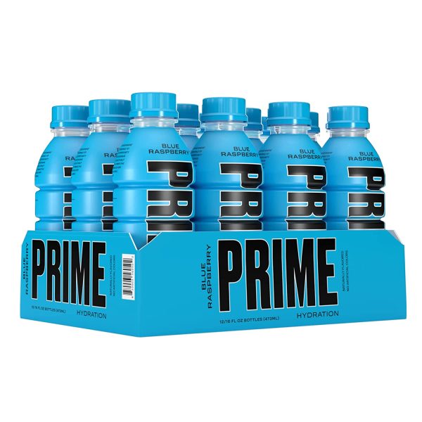 Prime Hydration with BCAA Blend for Muscle Recovery Blue Raspberry (12 Drinks, 16 Fl Oz. Each) Online now