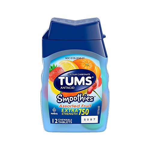 TUMS Smoothies Extra Strength Assorted Fruit Antacid Chewable Tablets 12 Count Discount