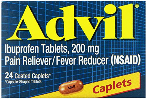 Advil Coated Caplets Pain Reliever and Fever Reducer, Ibuprofen 200mg, 24 Count For Discount