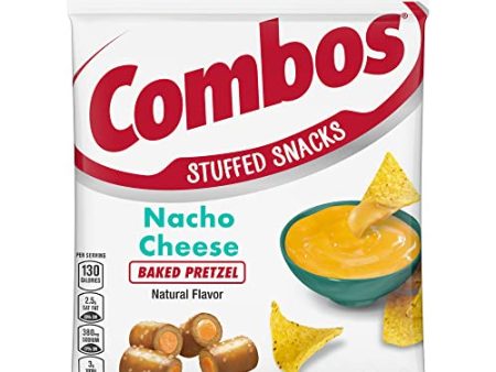 COMBOS Stuffed Snacks Nacho Cheese Baked Pretzel Snacks, 6.3 oz Bag (Pack of 12) Sale