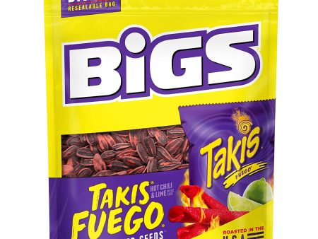 BIGS Takis Fuego Sunflower Seeds, Hot Chili Lime Flavor 5.35 oz Bag Hot on Sale