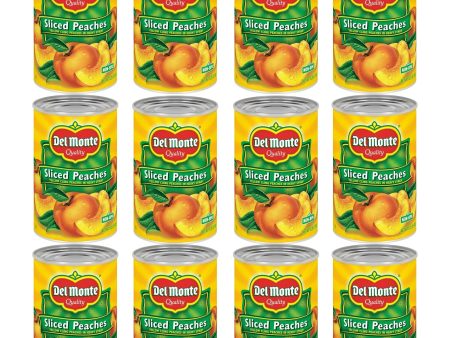 Del Monte Yellow Cling Sliced Peaches in Heavy Syrup, 15.25 oz Cans - Sweet, Juicy Fruit, Ready to Eat - (Pack of 12) Hot on Sale