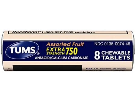 Tums Extra Strength 750 Assorted Fruit Flavor (Pack of 12) (1-Case) Cheap