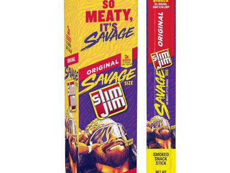 Slim Jim Meat Sticks Savage Original, 3 Oz (Pack Of 12) Sale