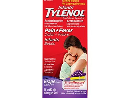 Infants  Tylenol Acetaminophen Liquid Medicine, Grape, 2 fl. oz For Cheap