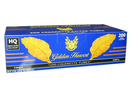 Golden Harest BLUE 100mm Cigarette Tubes 200 Count Per Box For Sale