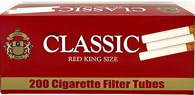 Classic Red Full Flavor King Size Cigarette Tubes 200 Count Per Box Online Sale