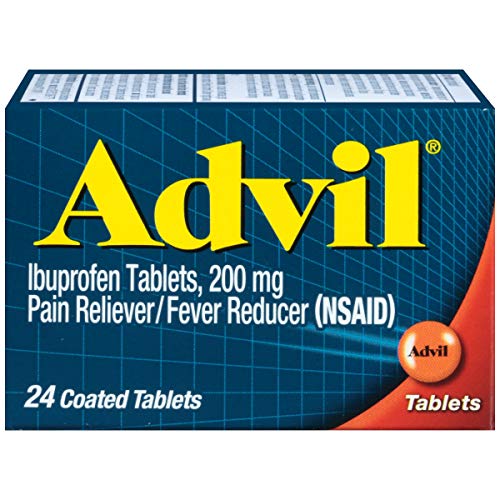 Advil Coated Tablets Pain Reliever and Fever Reducer, Ibuprofen 200mg, 24 Count Online Sale