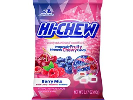 Hi-Chew Berry Mix, Assorted Fruit Chews, 3.17 oz Peg Bag - Juicy Berry Flavors, Chewy Candy - (Pack of 6) on Sale