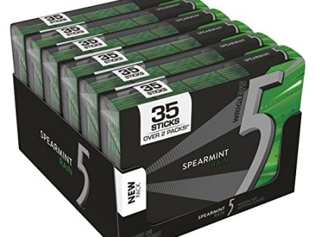 5 Gum Sugarfree Gum, Spearmint Rain, 35-stick pack (6 packs total) Online